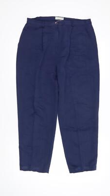 House of Fraser Damen blau Viskose Hose Größe 14 L23,5 in extra schmalem Reißverschluss