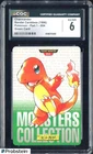 1996 Vintage Pokemon Bandai Carddass Green Card Charmander CGC 6 EX-NM