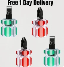 4Pcs Stubby Screwdriver Set, Mini Flat & Phillips Head Tools for Tight Spaces