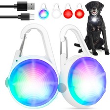 2Pack Dog Lights for Night Walking Dog Collar Light Clip on Glow in The Dark wit