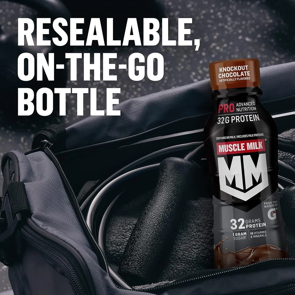 Batido de proteínas Muscle Milk Pro Knockout chocolate 32 g paquete de 12 11 oz Foto 4 de 4