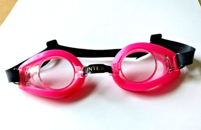 Intex Girls Kids Swim Goggles Pink Leather Adjustable Head Strap Ages 4-10