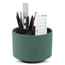 Lvkjafaz Round Leather Art Supply Organizer,Remote Control Holder,360 Degree ...