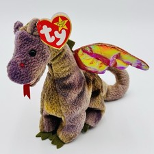 Scorch the Dragon - Ty Beanie Babies (Brown, Purple, Green, 1998, Plush Toy)