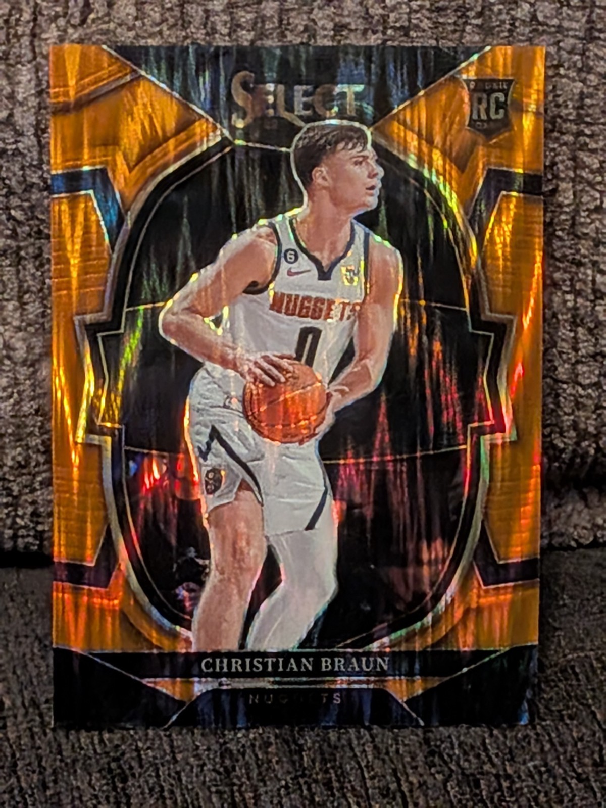 Christian Braun - 2022-23 Select  Concourse #85 RC Orange Flash Prizm Nuggets NM