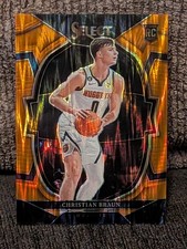 Christian Braun - 2022-23 Select  Concourse #85 RC Orange Flash Prizm Nuggets NM