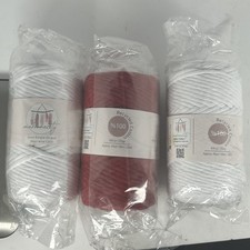 Makromecity White/redCotton Macrame Cord 3mm x 99 Yards Lot Of 3