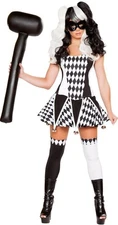 Women's Wicked Jester Costume, Sexy Jester Costume 3pcs Size Medium