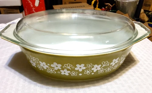 Pyrex Green Casserole Spring Blossom With Clear Lid (33)
