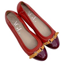 AGL Monika Genuine leather calfskin ballet color block flats shoes 37.5 7.5