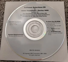 Product Recovery Cd-Rom IBM Thinkpad i Series 1400 Bootable Windows 98 95   2 CD
