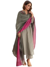 GoSriKi Women's Rayon Viscose Solid Straight Kurta with Pant & Dupatta