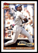Jeffrey Leonard 1991 Topps #55 Mariners MLB READ FREE SHIPPING AutographDen