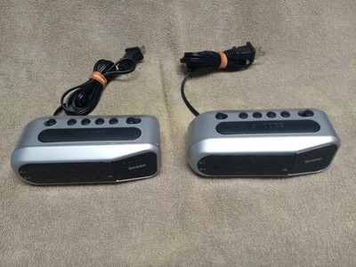 2x Sharp Digital Alarm Clocks Model Spc100 Silver , Works Great 
