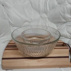 Vintage Pyrex Clear Ribbed Glass Mixing Bowls - Set of 2 - 7401-S & 7403-S USA