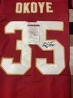 Autographed/Signed CHRISTIAN OKOYE Kansas City Red Football Jersey PSA Certified