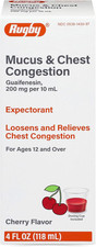 Guaifenesin Cough Syrup 200mg/10ml Mucus Chest Congestion Relief Cherry