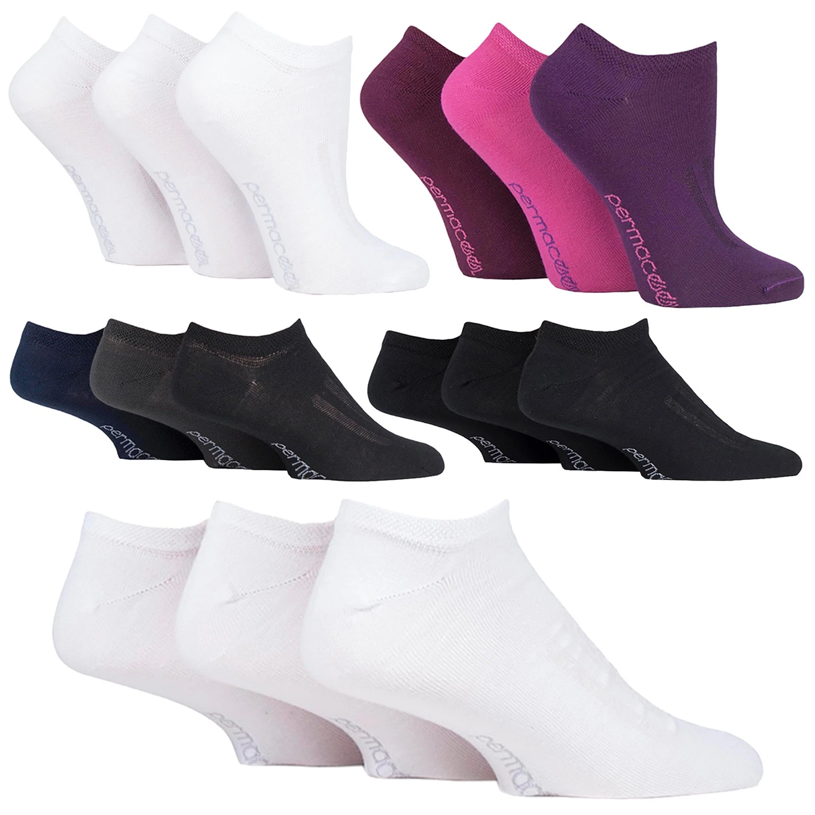 Mens Anti Sweat Quarter Socks by Permacool , 3 Multi Pack Moisture Wicking Socks