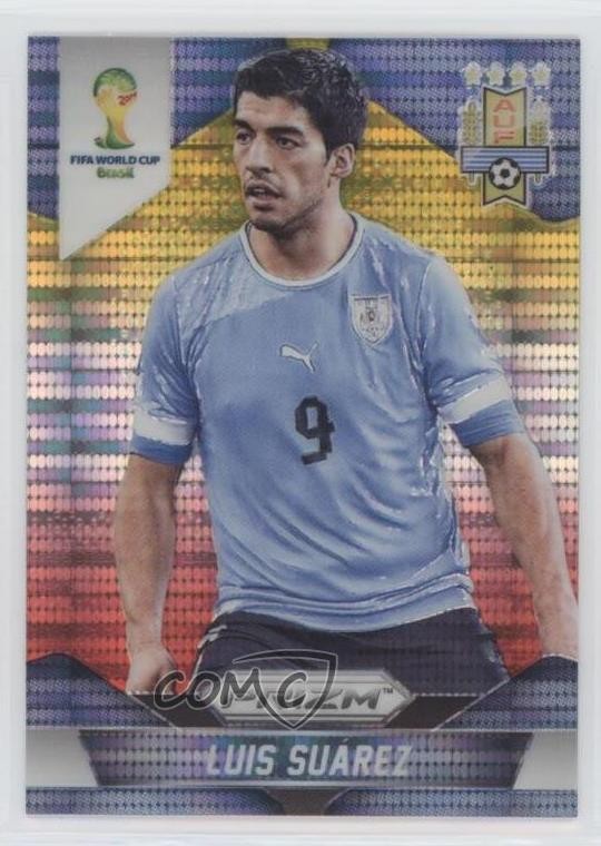 2014 Panini Prizm World Cup Yellow & Red Pulsar Prizm Luis Suarez #194 7m3