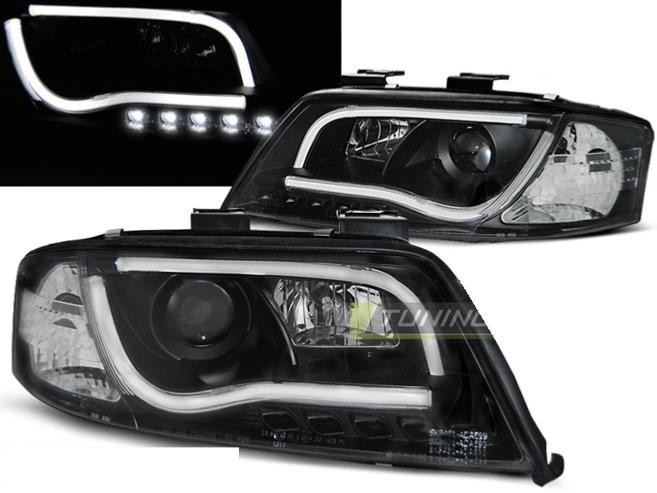 Feux phares Audi A6 01-04 noir LTI DRL led de remplacement pour optiques avant