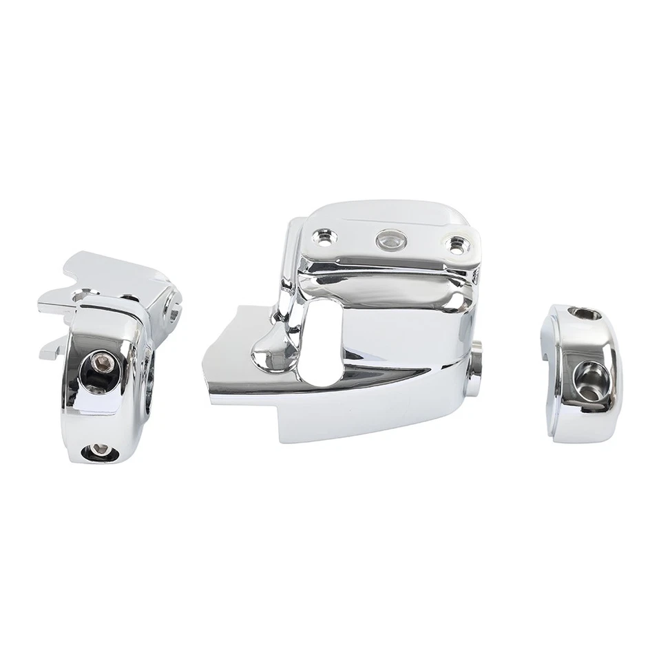 Chrome Handlebar Control Dress-Up Cover For Harley Softail Dyna Sportster 1996+ Foto 4 de 4