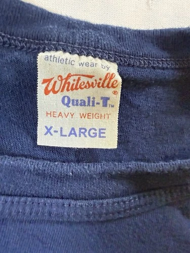 Whitesville Quali-T Mens Heavyweight Crew Neck T-Shirt Blue Cotton Boxy XL image 3
