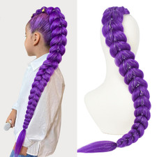 Purple Braiding Hair Extensions 30 Inch Ponytail Costume Cosplay Halloween