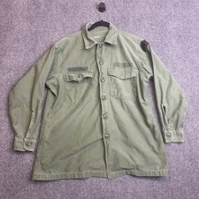 Vintage US Military OG-107 Utility Shirt Mens L Green 1969 Army Cotton Sateen
