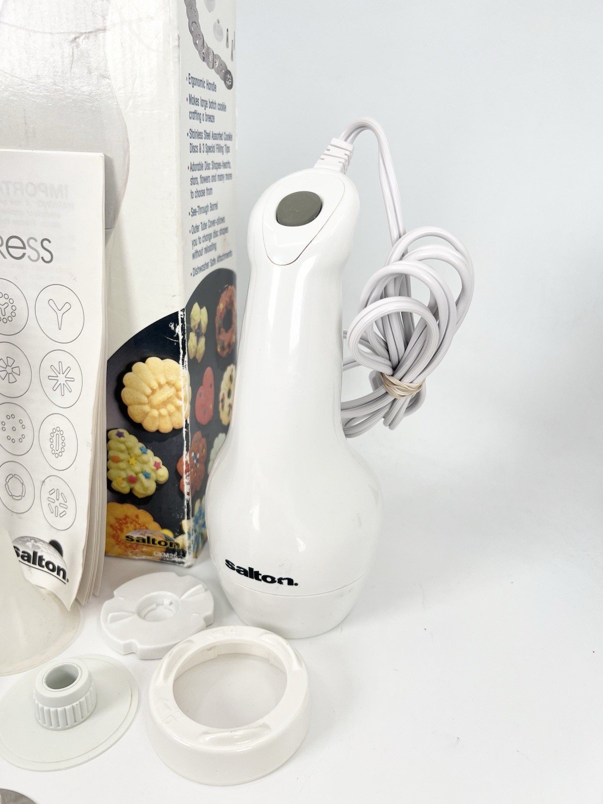 Salton Electric Cookie Press CKM25 Filler Decorator Appetizers-COMPLETE TESTED