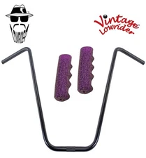 Original Lowrider 24" 22.2 D Handlebar Black 212 120mm Grips Sparkle/Purple