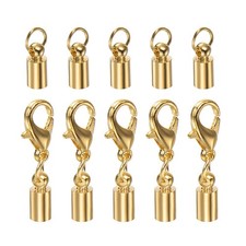 5pcs Cord End Cap 3.5mm ID Lobster Claw Clasp End Caps Rose Gold Tone