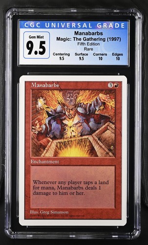 MANABARBS 5th Edition Rare CGC 9.5 Q++ Gem Mint MTG [Nostalgium] | eBay