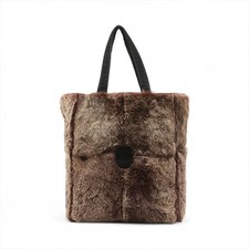 Chanel Coco Mark fur x suede Tote bag Brown Silver Metal Fittings 6XXXXXX