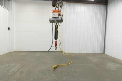 CM Lodestar RRT2 3 Ton Electric Chain Hoist 2 Speed 14' Lift Power Trolley 460V