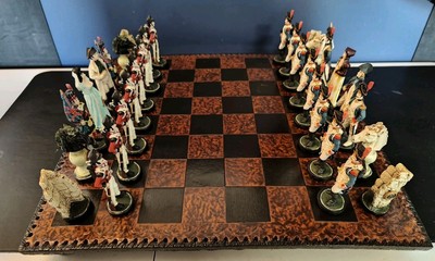 Schachspiel Battle Of Waterloo 1815 handbemalte Figuren Keramikfliese Schachbrett