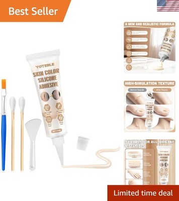 Silicone Glue, Skin Color High-Flexibility Instant Silicone Adhesive Glue, Seaml