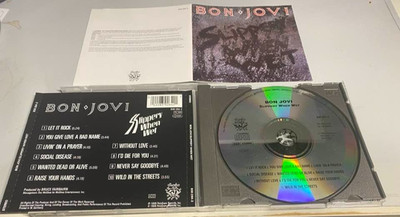 BON JOVI - ''SLIPPERY WHEN WET'' - RARE US HAIR METAL CD 1986 - FIRST PRESSING
