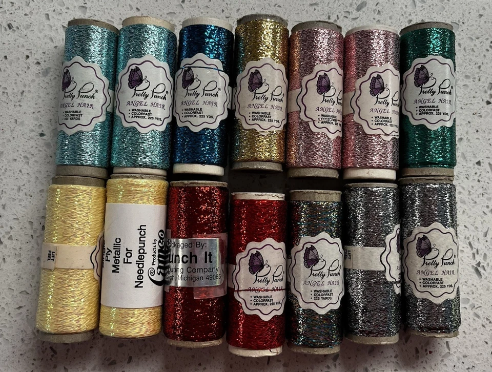 Lot of 14 New Old Stock Metallic Pretty Punch , Cameo, Punch It Thread Rolls - Image 2 of 2
