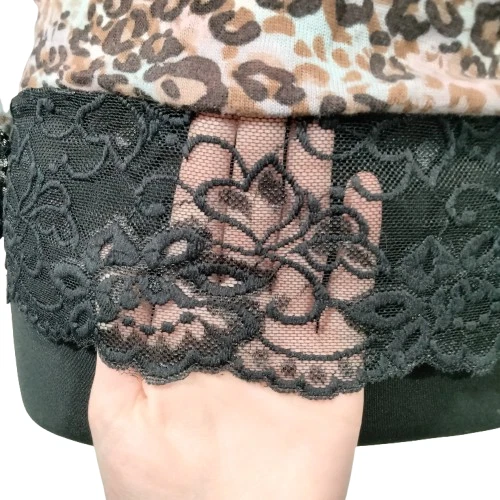 Vtg Y2K Charlotte Russe Animal Print Leopard Top S Lace Fairy 90s Scene Indie - Image 4 of 4