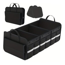 Car Trunk Organizer and Storage, 35.4" Large Foldable Cargo Black-35.4"