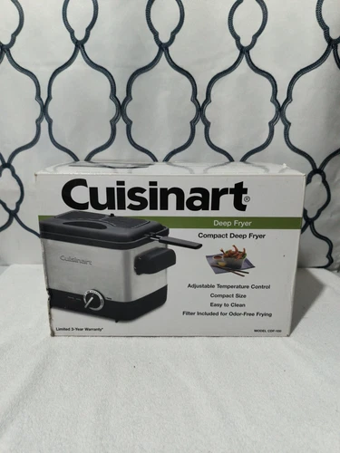 Cuisinart Mini Deep Fryer - Brushed Stainless Steel - Model# CDF-100 NEW IN BOX