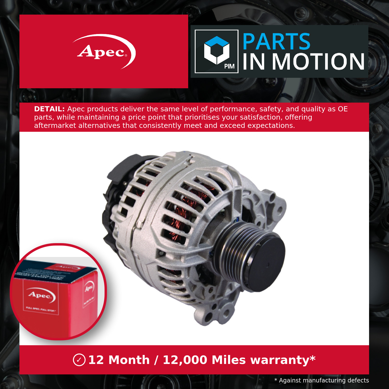 Alternator fits VW CRAFTER 2E, 2F 2.5D 06 to 13 03L903023F 03L903023FX Apec New - Image 8