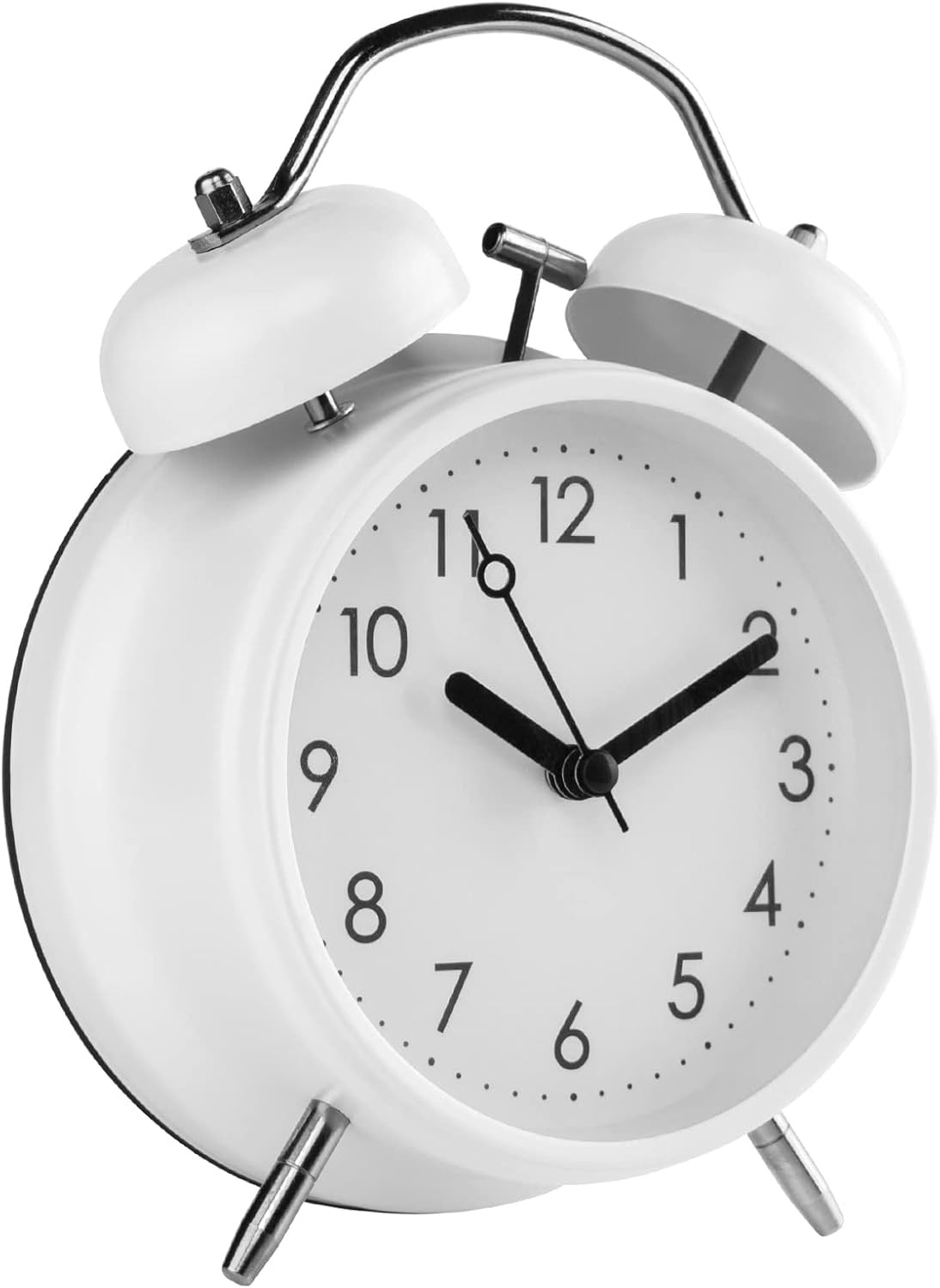 Analog Alarm Clock, 4 Inch Super Silent Non-Ticking Twin Bel