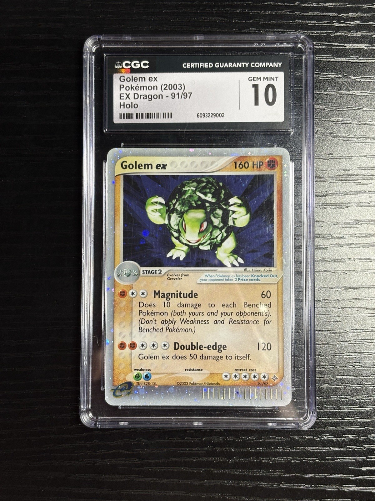2003 POKEMON EX DRAGON #91/97 GOLEM EX HOLO RARE CGC 10 GEM MINT