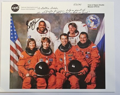 Original Signed Nasa Photo of the crew for Space Shuttle mission STS-63