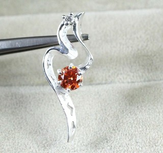 1.07 Ct Orange Diamond Solitaire Round Certified Men's Pendant Thanksgiving Deal