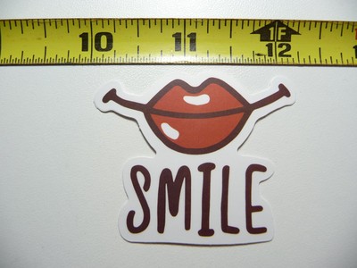 SMILE LIPS DECAL STICKER MOTIVATIONAL POSITIVE ATTITUDE MOTIVATE KINDNESS
