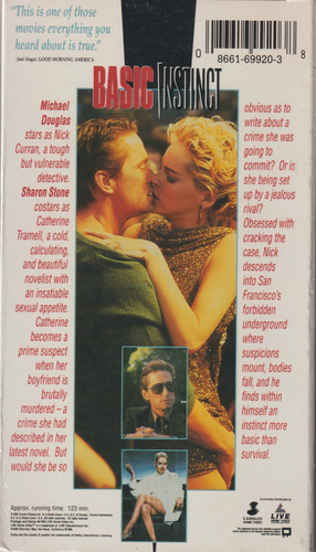 Sealed VHS Basic Instinct, 1992 Sharon Stone - Michael Douglas - Erotic Thriller - Picture 2 of 6
