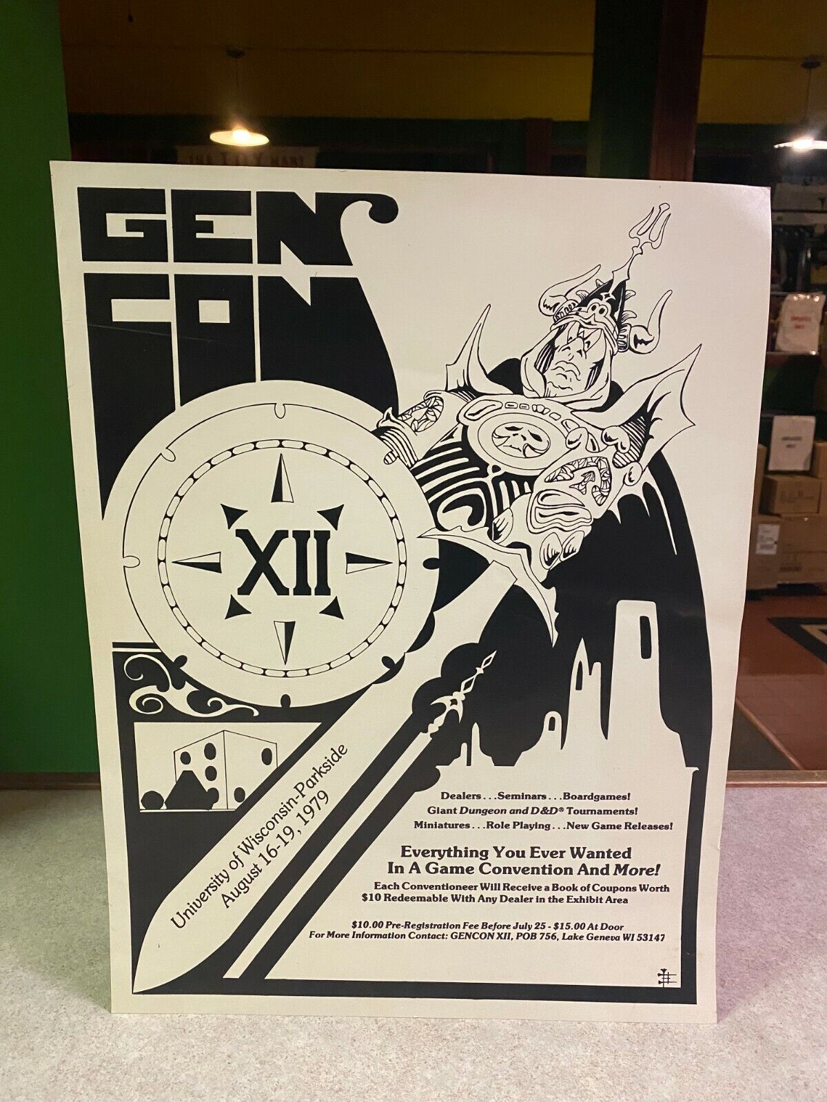 Original TSR August 16 - 19, 1979 GEN CON XII Game Fair 21" x 16" Promo Poster