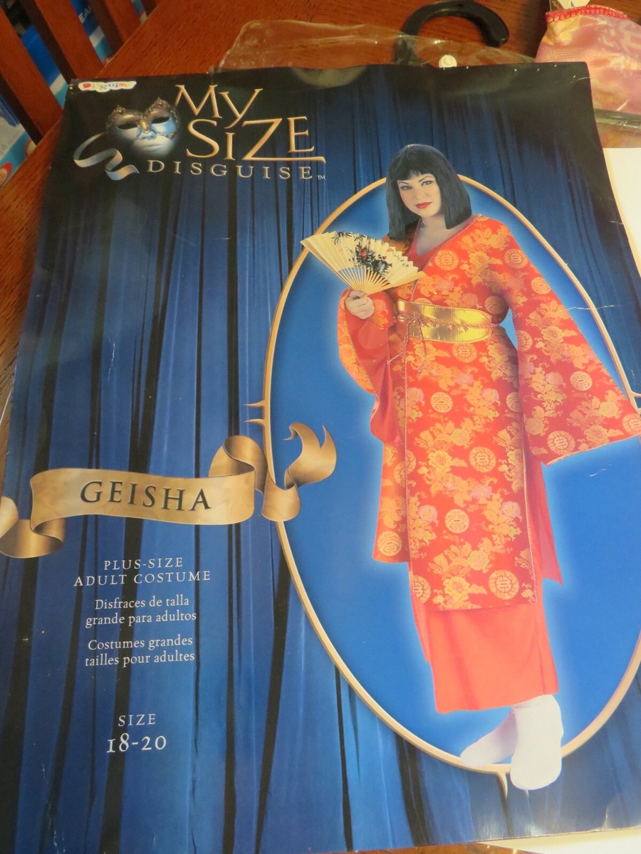 GEISHA Plus Size Halloween Costume Adult 18-20 MY SIZE DISGUISE Kimono  Dress Up